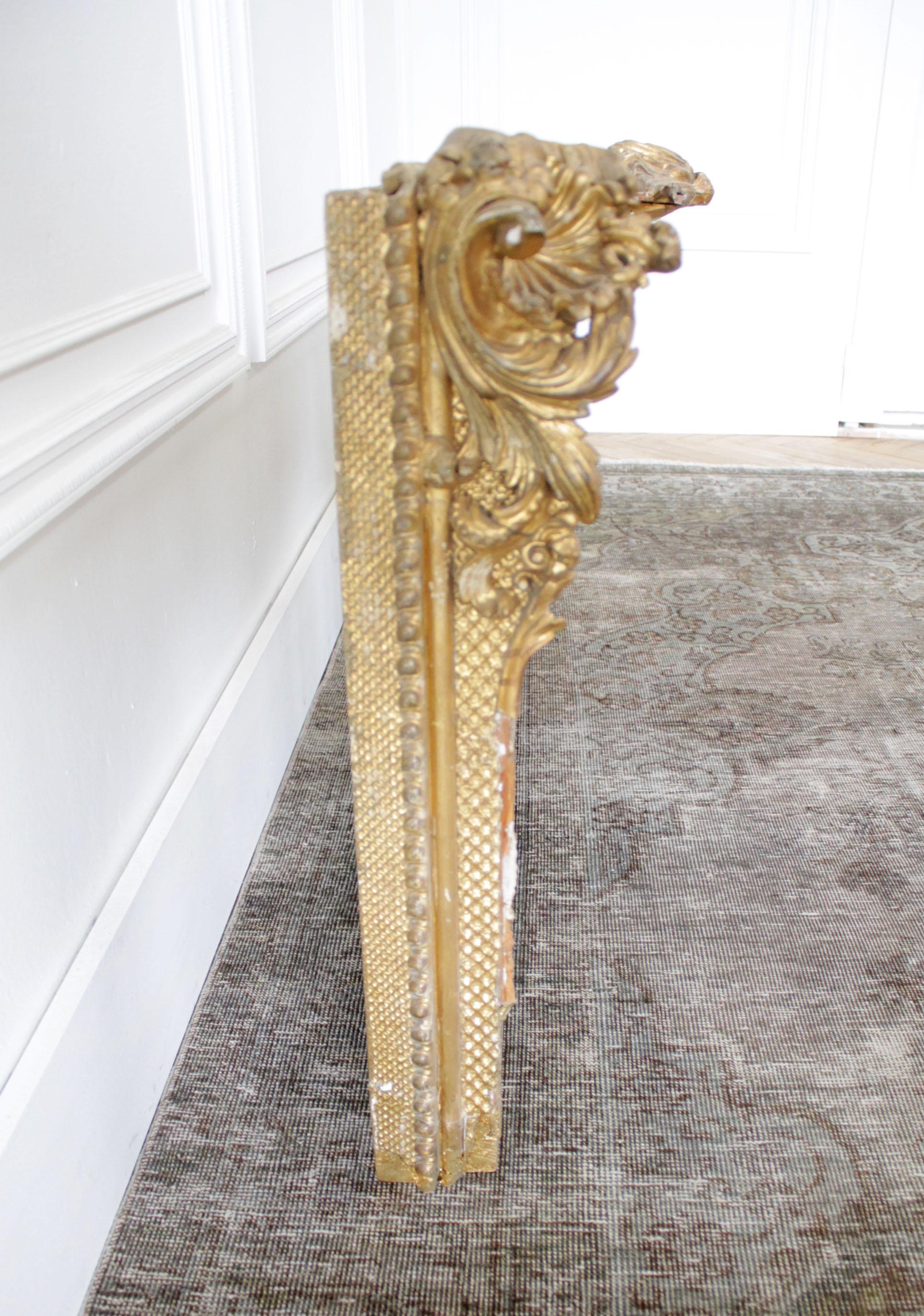 19th Century Architectural Giltwood Corona Bed Canopy