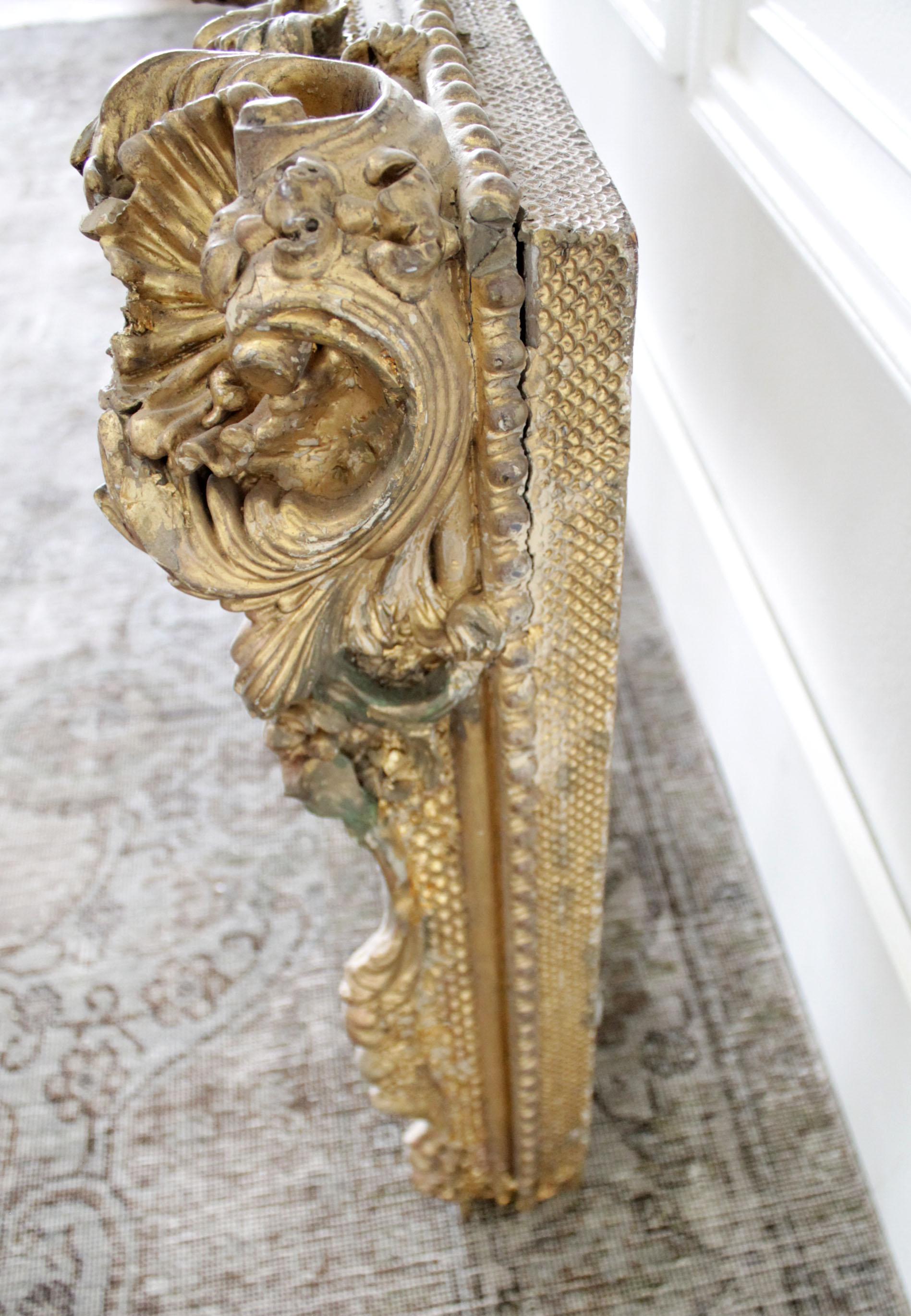 Wood Architectural Giltwood Corona Bed Canopy