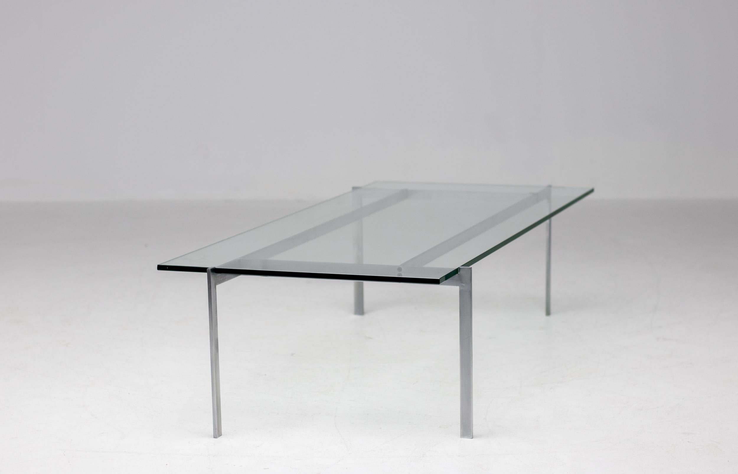 Scandinavian Modern Architectural Glass Coffee Table 