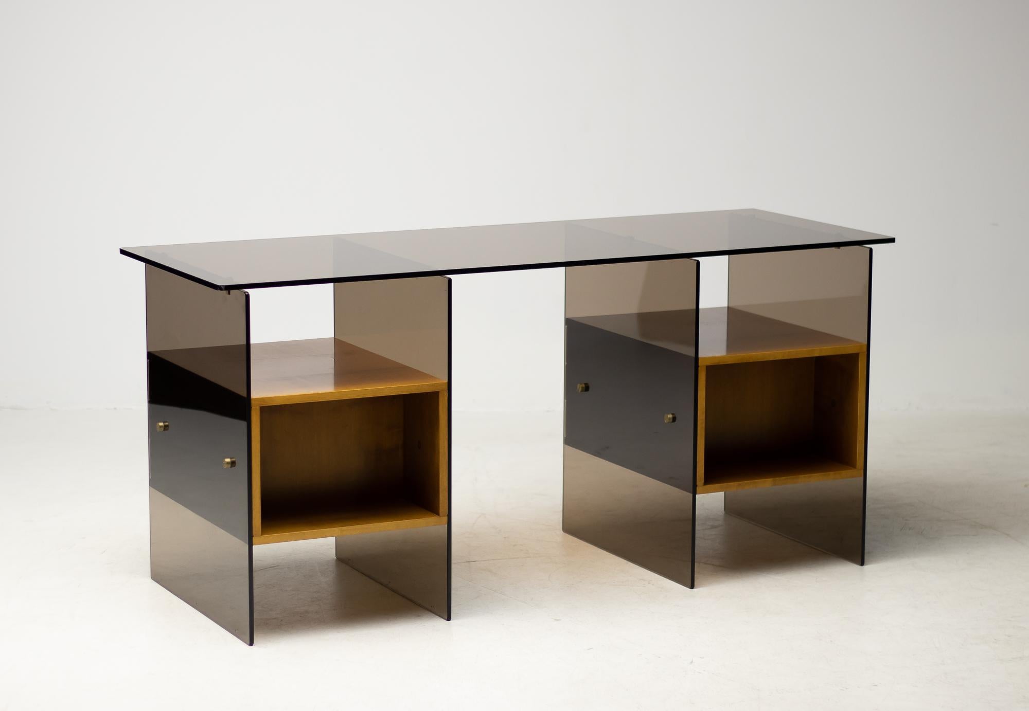 Mid-20th Century Architectural Glass Desk, France, 1960