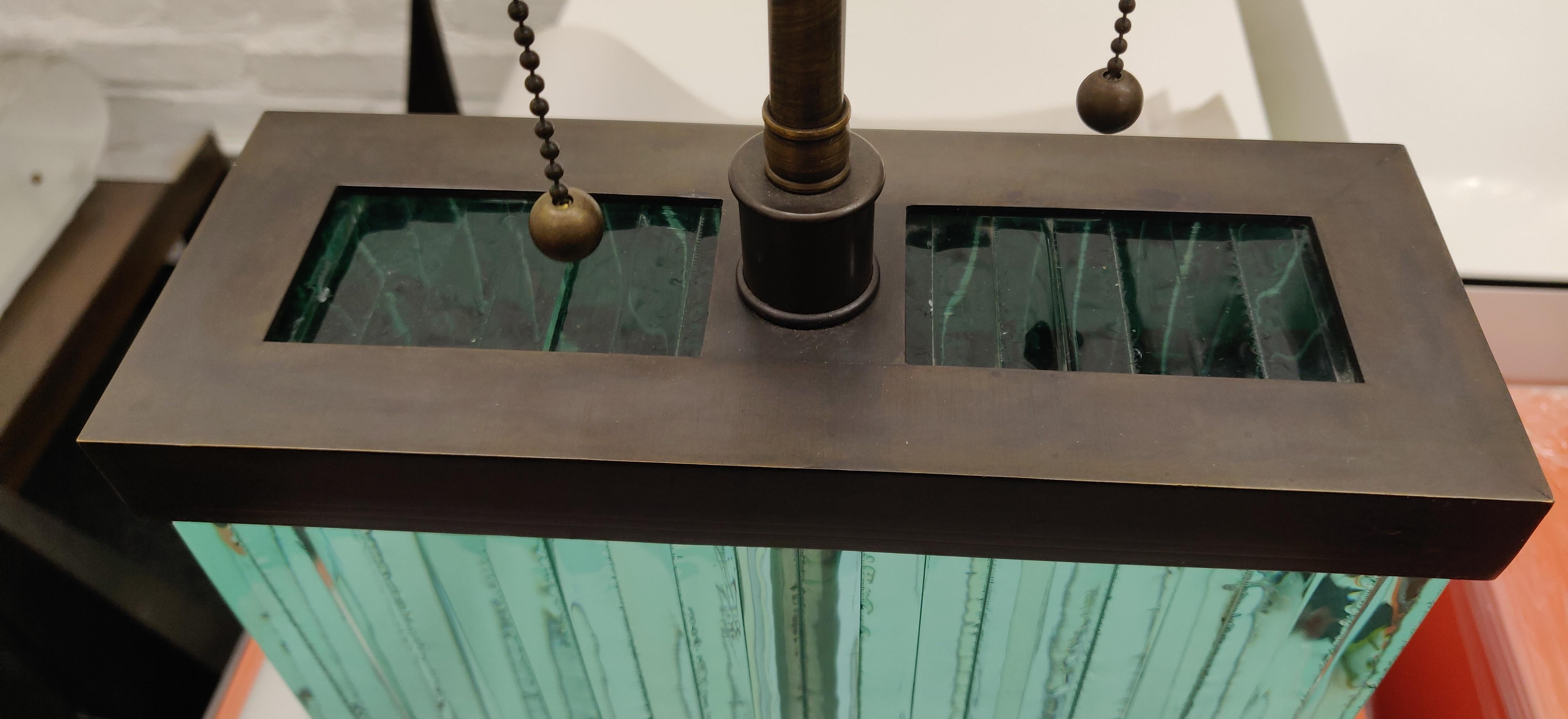 Contemporary Architectural Glass Slab Lamps after Jean Michel Frank