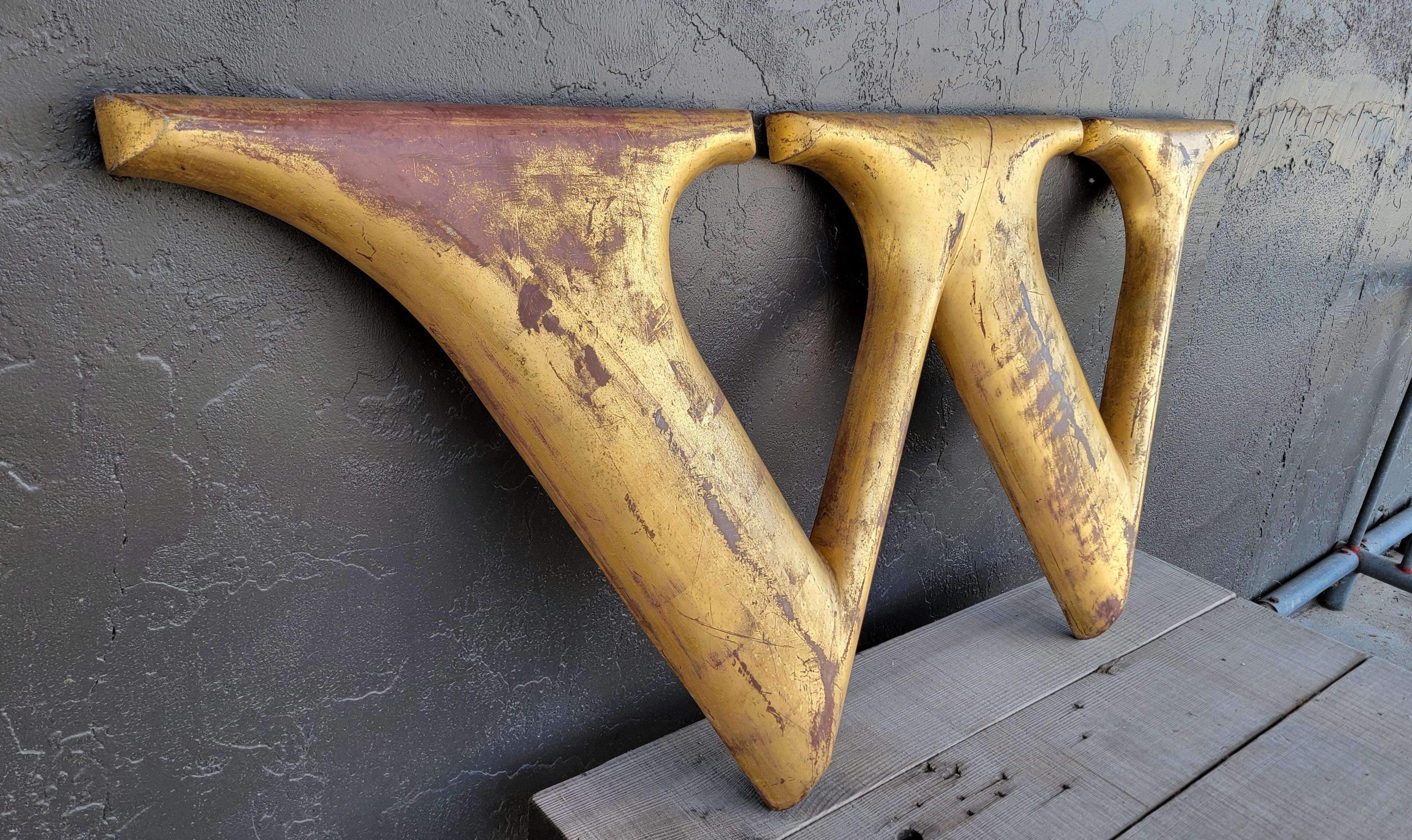 Industrial Architectural Gold Leaf Sign Letter 