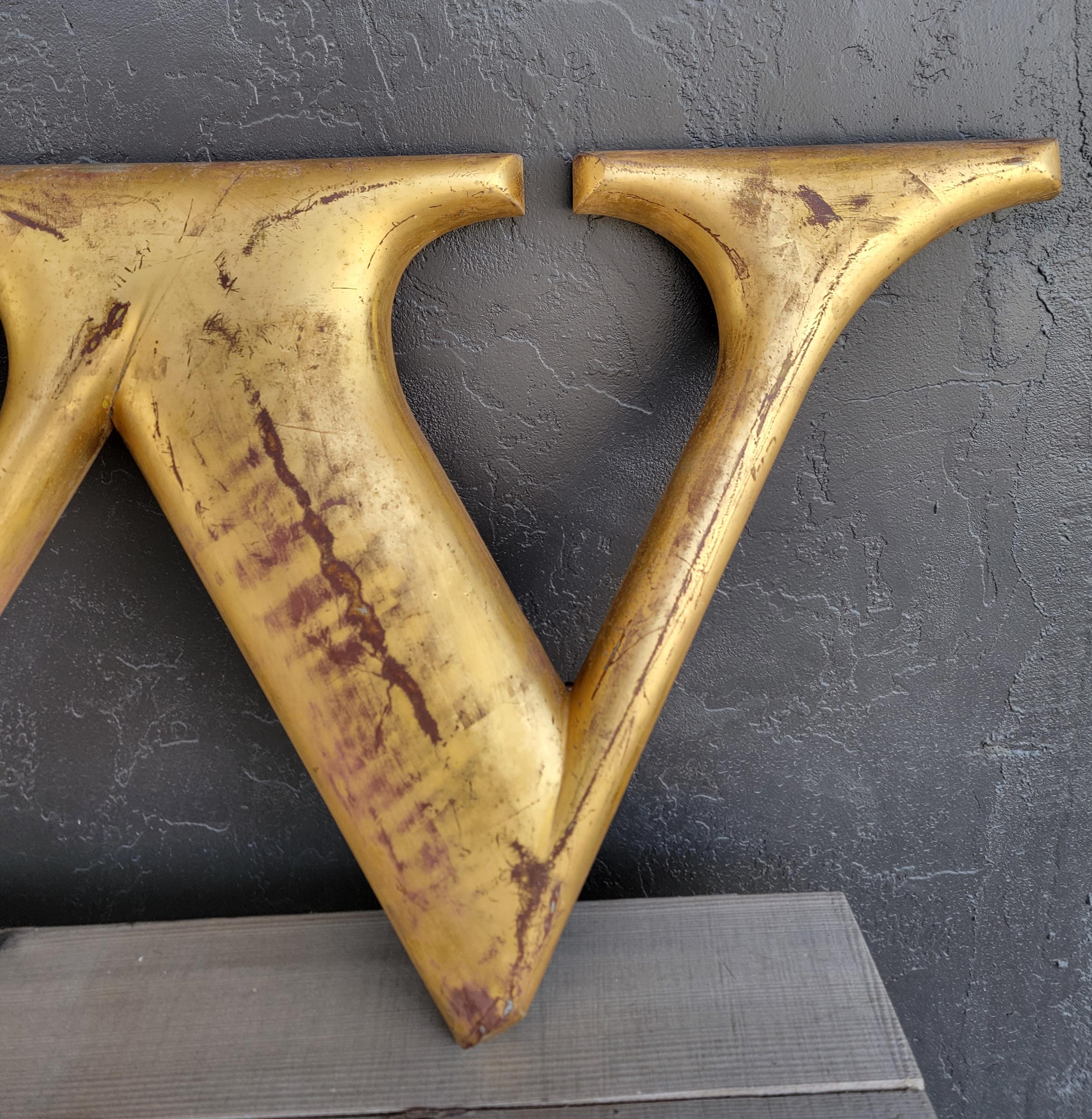 20th Century Architectural Gold Leaf Sign Letter 
