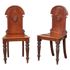 Architectural Hall Chairs - A Pair