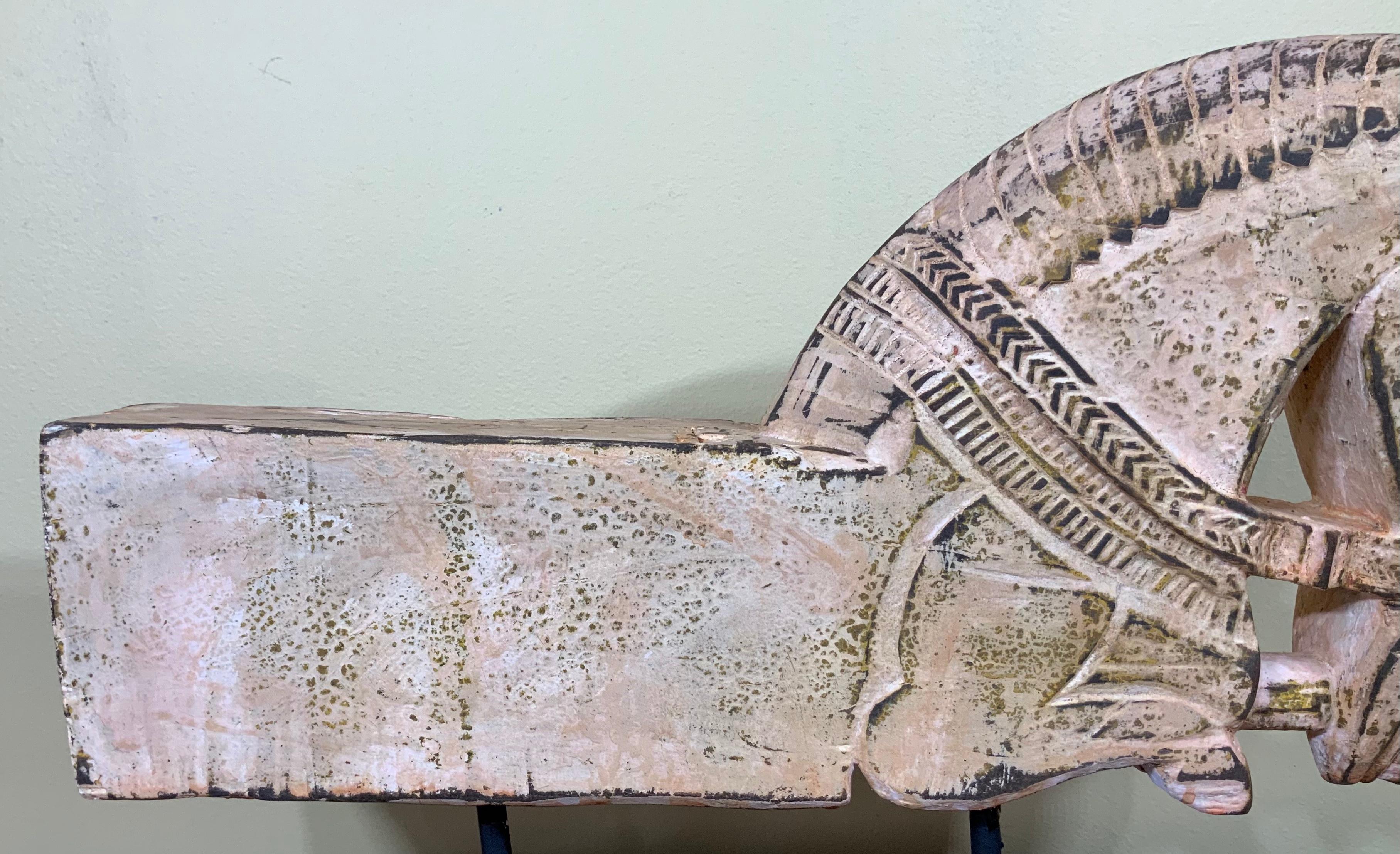 Architectural Hand Carved Wood Horse In Good Condition For Sale In Delray Beach, FL