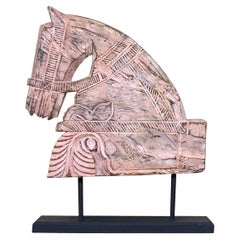 Architectural Hand Carved Wood Horse