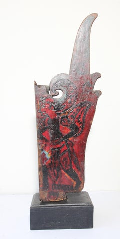 Architectural Hand Carved Wood Temple Fragment