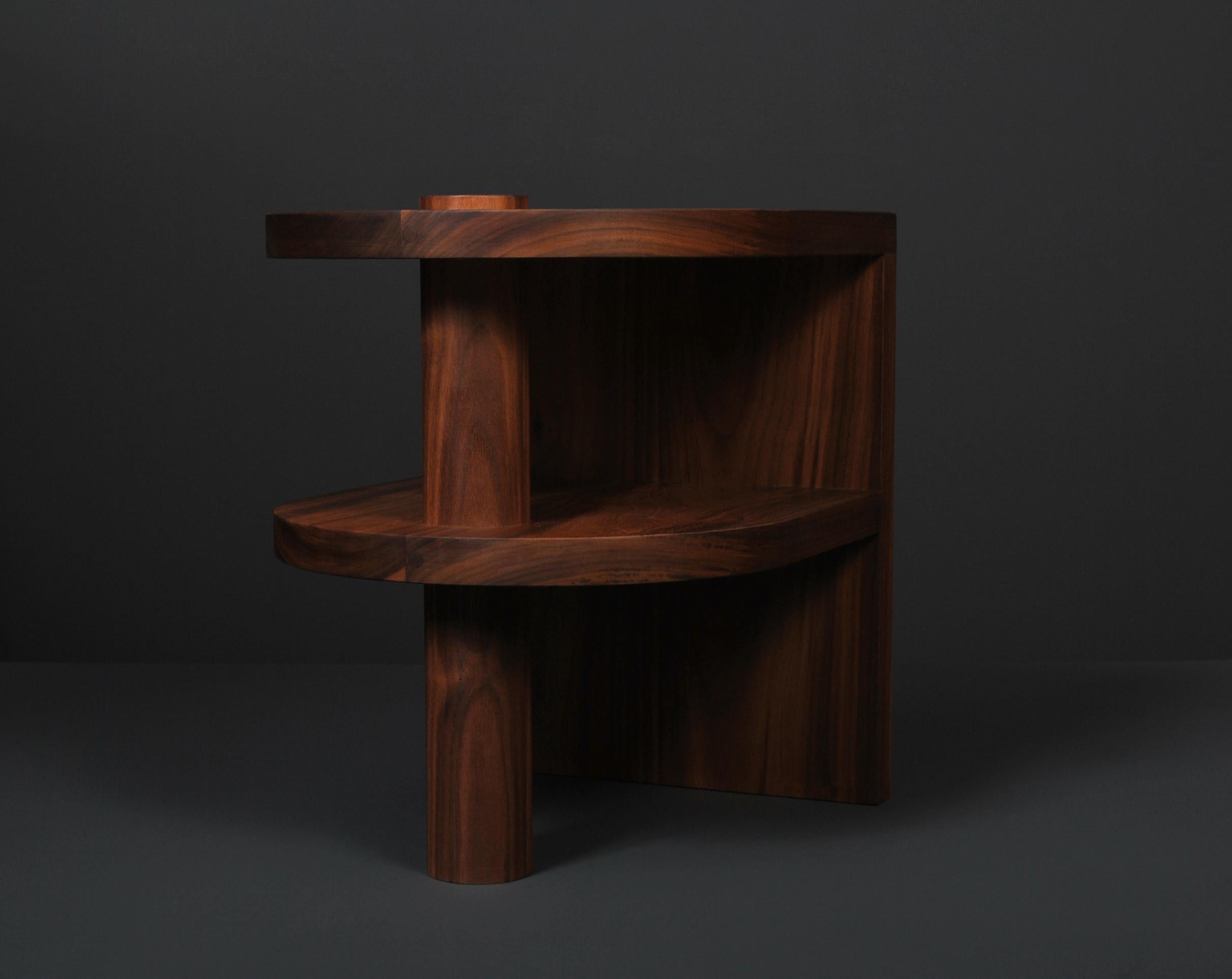 English Architectural Handcrafted Walnut End Table