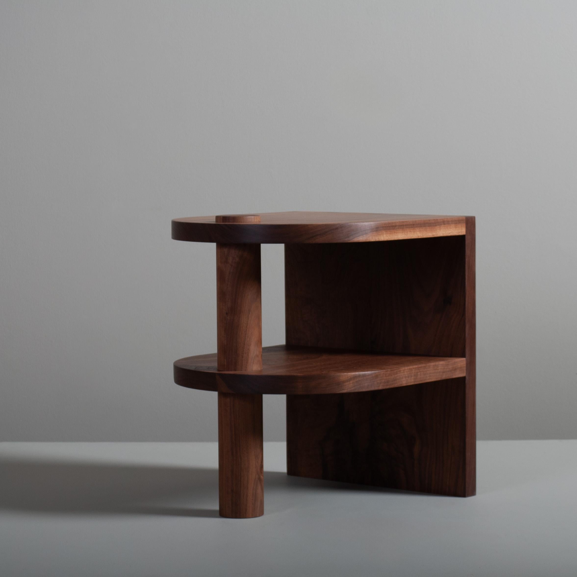 English Architectural Handcrafted Walnut End Table For Sale
