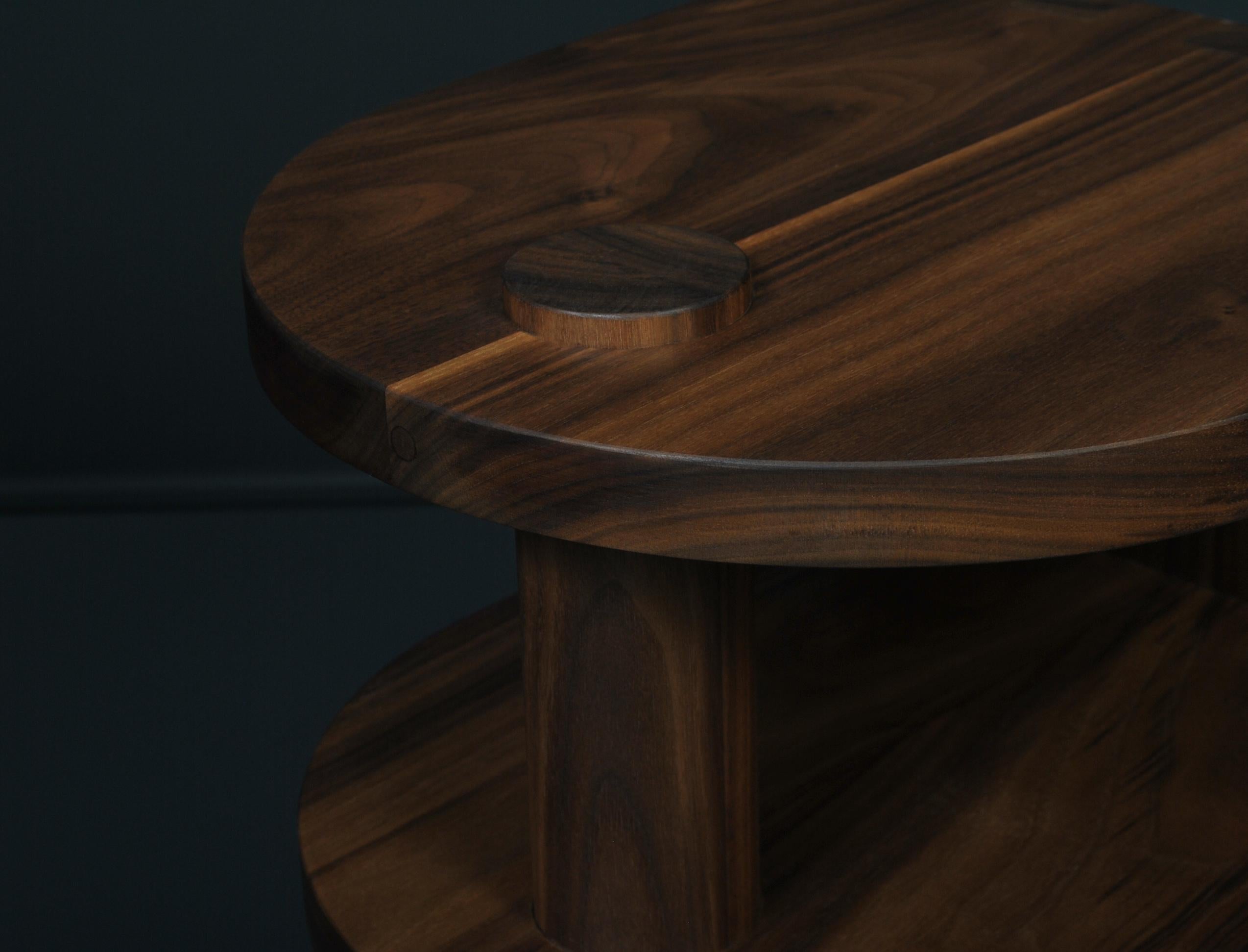 Hand-Crafted Architectural Handcrafted Walnut End Table