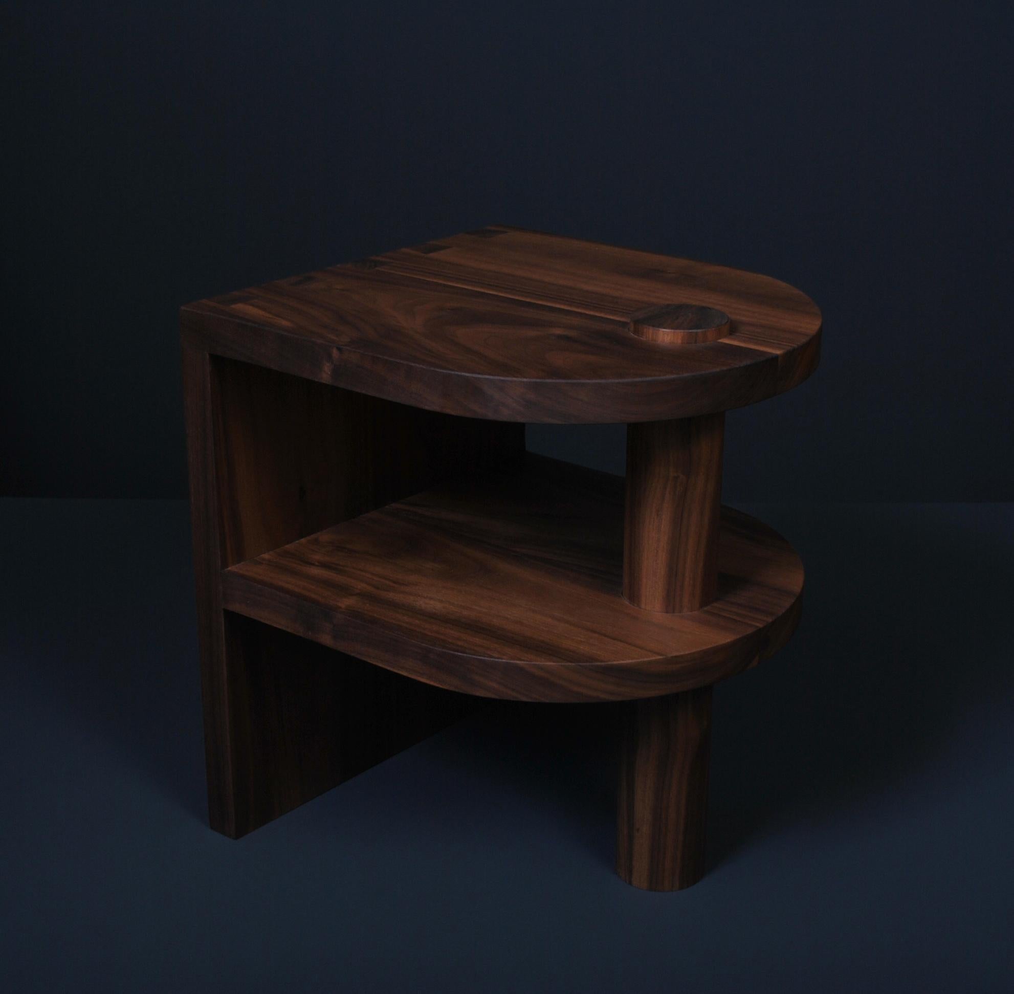 Contemporary Architectural Handcrafted Walnut End Table