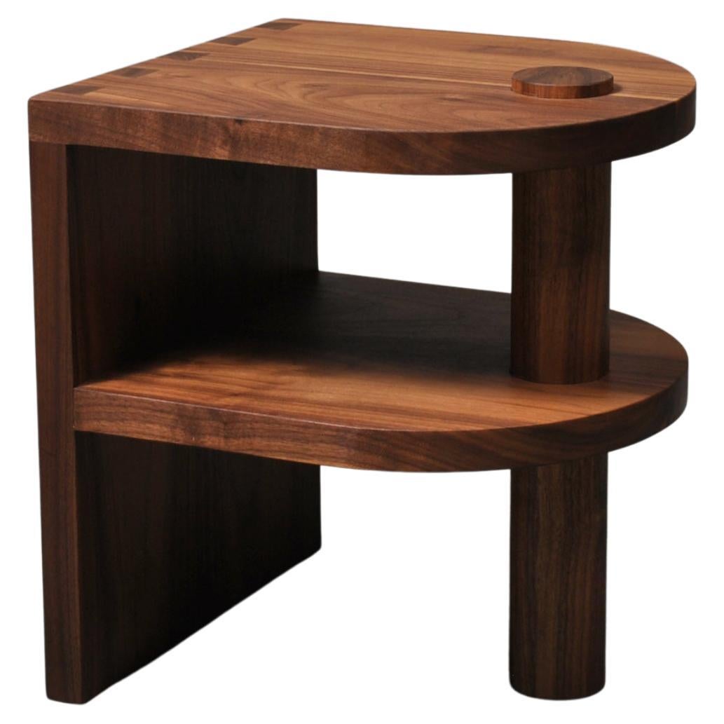 Architectural Handcrafted Walnut End Table
