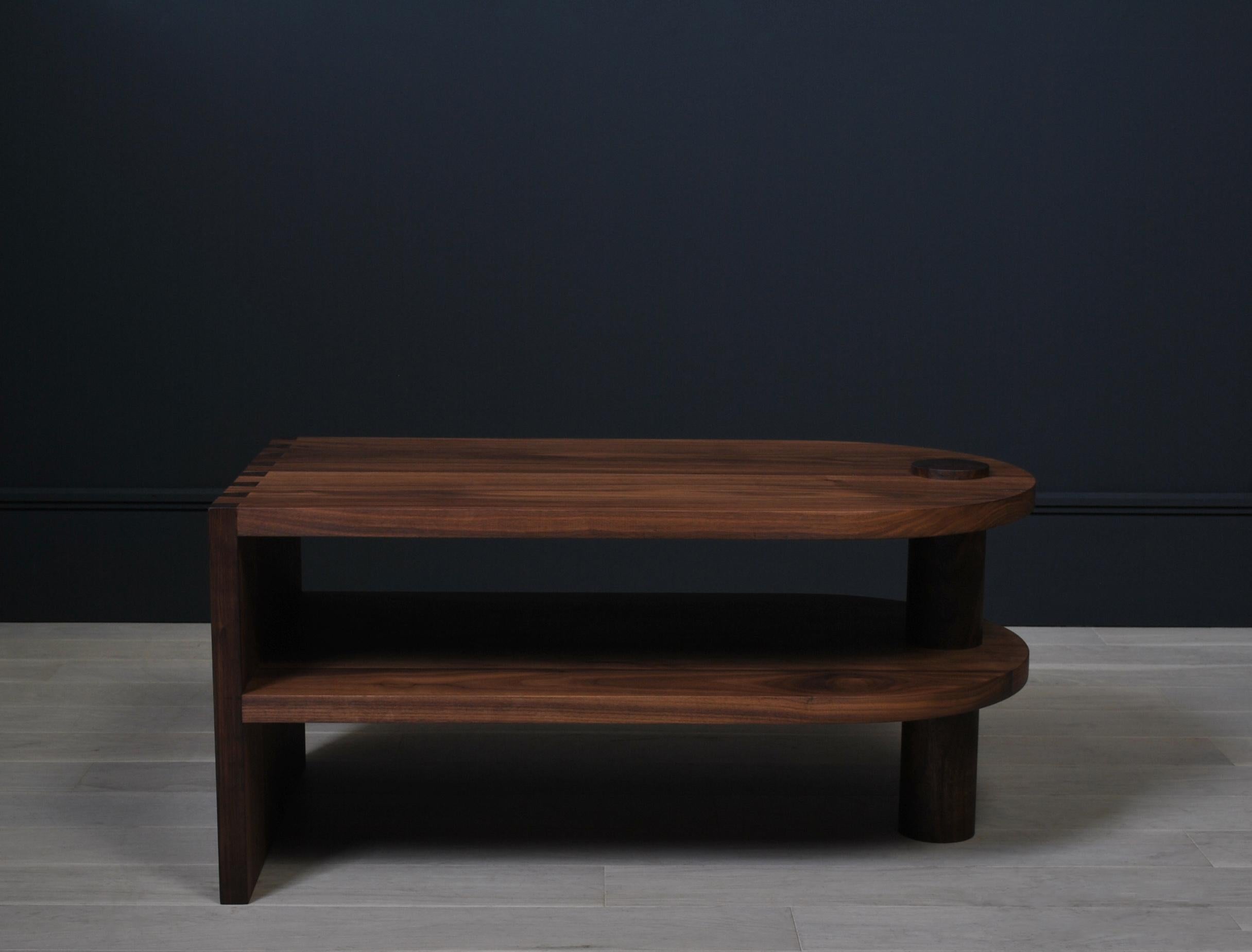 English Architectural Handcrafted Walnut Coffee Table