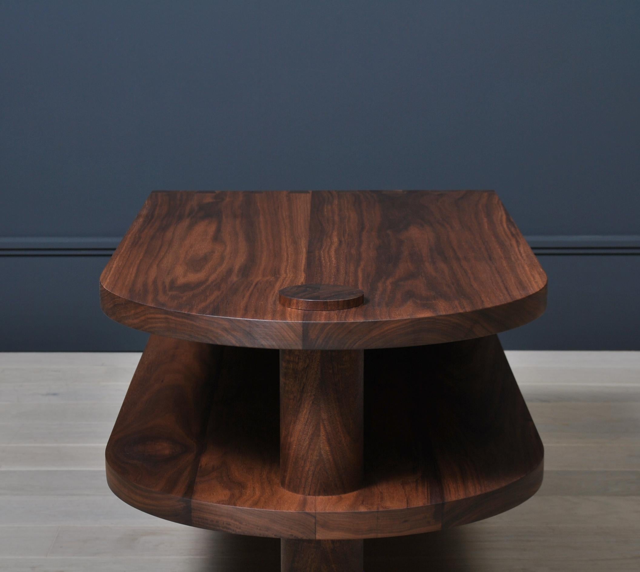 Architectural Handcrafted Walnut Coffee Table In New Condition In London, GB