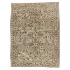 Architectural Harmony: An Antique Persian Heriz Masterpiece of Distinction