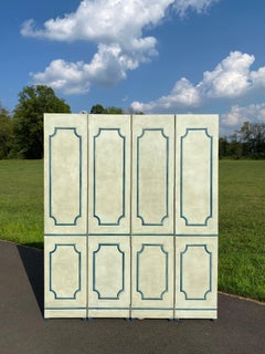 Architectural Hollywood Regency Glazed Floor Divider Screen, Neoclassical