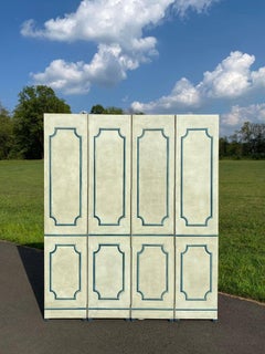 Architectural Hollywood Regency Glazed Floor Divider Screen, Neoclassical