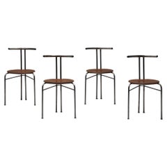 Architectural, Industrial Dining Chairs, Set of 4, Minimalist, France, 1960's