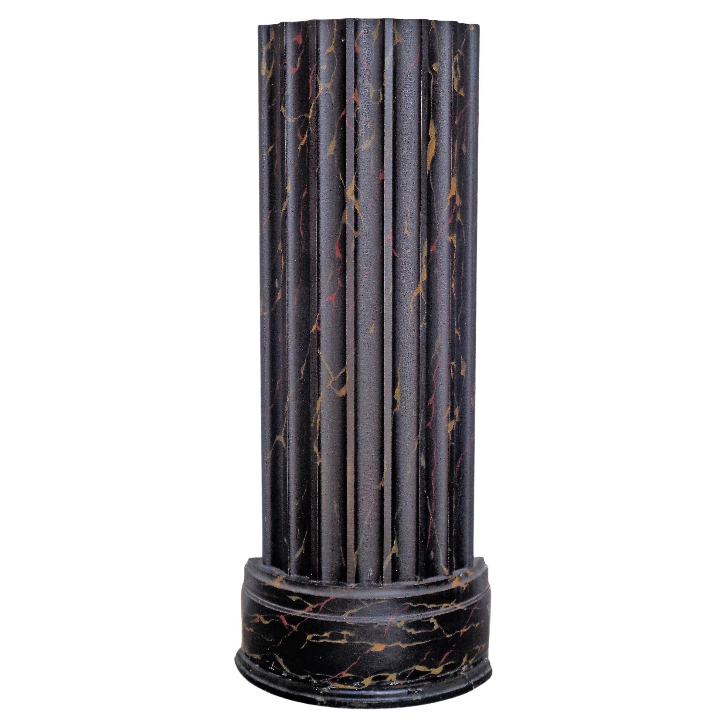 Antique Architectural Interior Fluted Half Round Faux Marbleized Wood