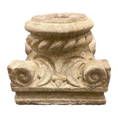 Architectural Ionic Stone Fragment, Early 20th Century Architectural Ionic Stone Fragment, Early 20th Century