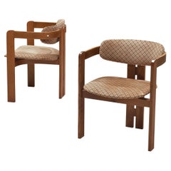 Architectural Italian Pair of Armchairs with Bentwood Frames