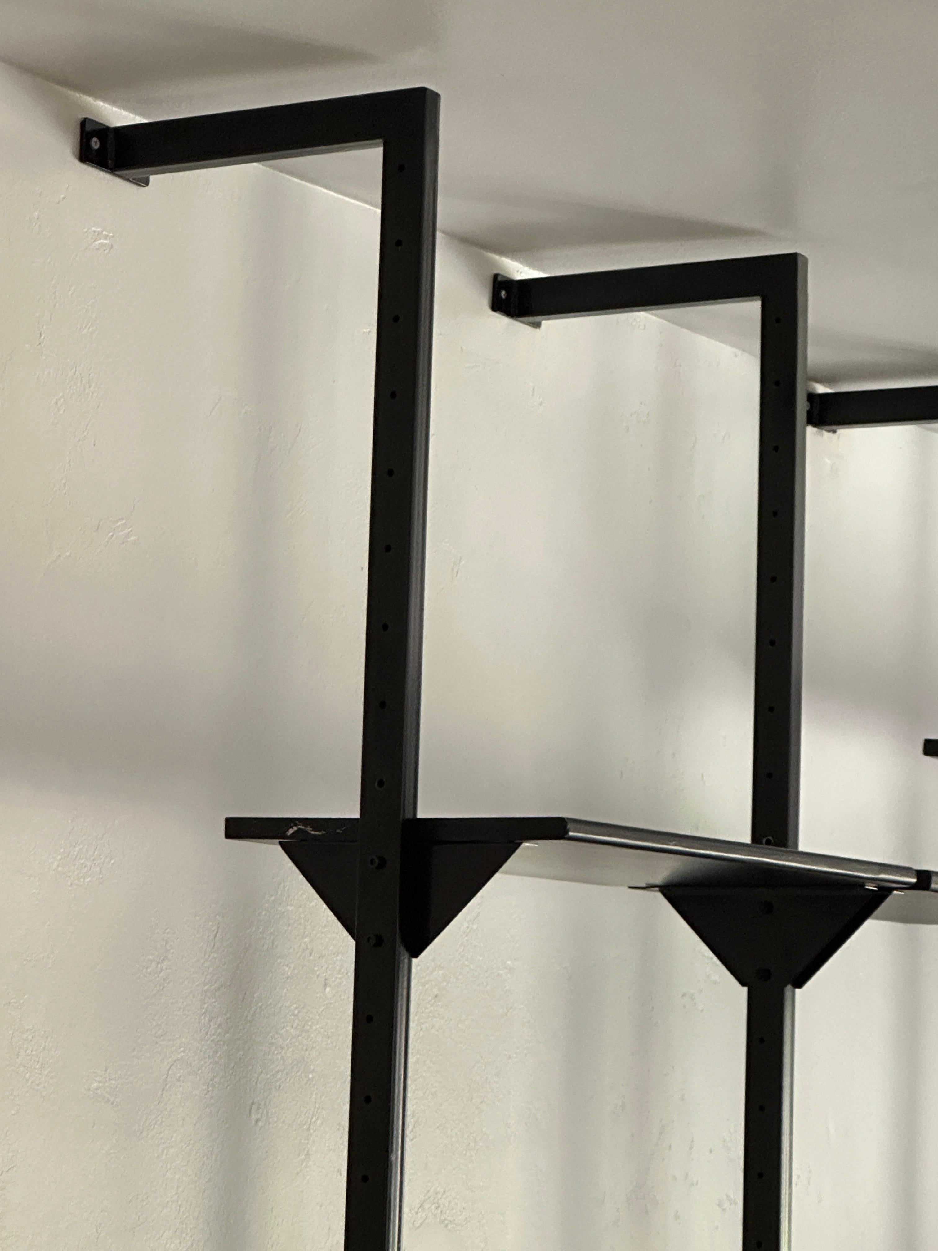Metal Architectural Italian Wall-Mounted Shelving System For Sale