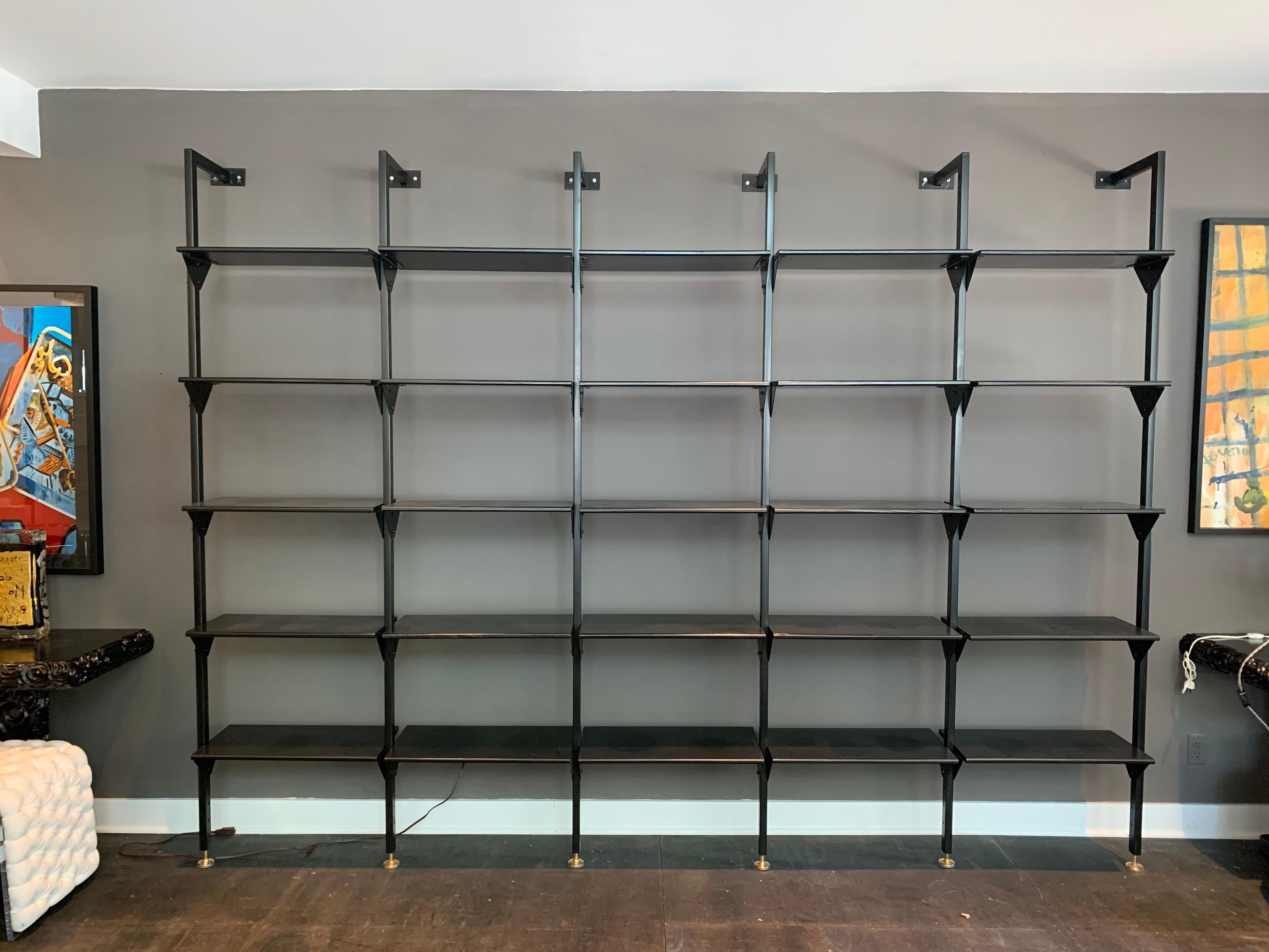 Lacquered Architectural Italian Wall-Mounted Shelving System