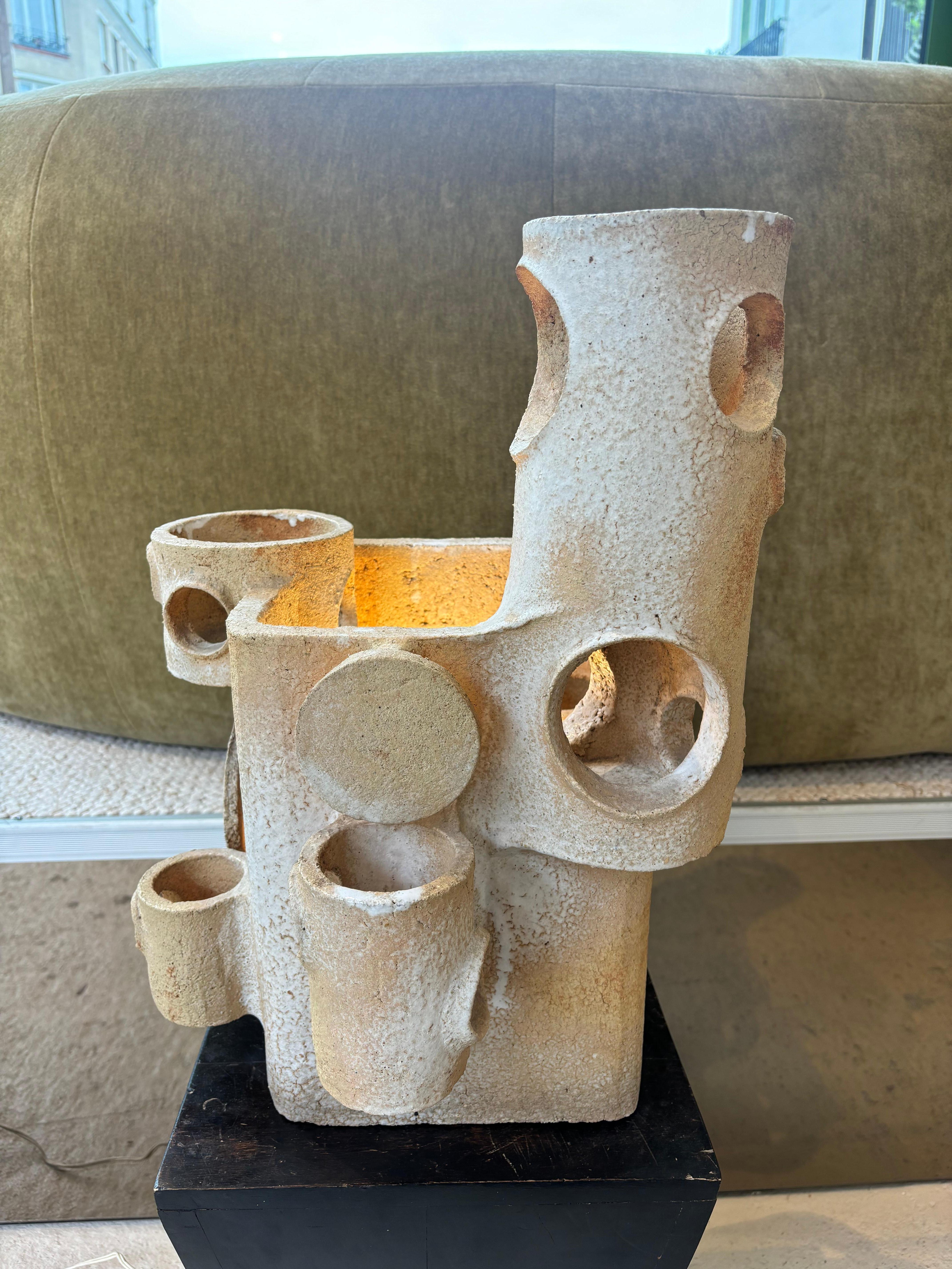 Céramique Lampe architecturale de l'Atelier Palegre, pièce unique en vente