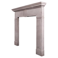 Architectural Limestone Fireplace in the Late Regency Manner