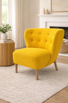 Architectural Lounge Chair in Golden Tweed, Attributed to Decca Furniture LTD