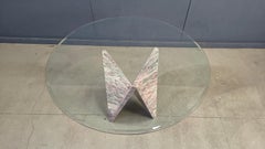Architectural marble and glass dining table, 1970s