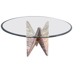 Architectural marble and glass dining table, 1970s