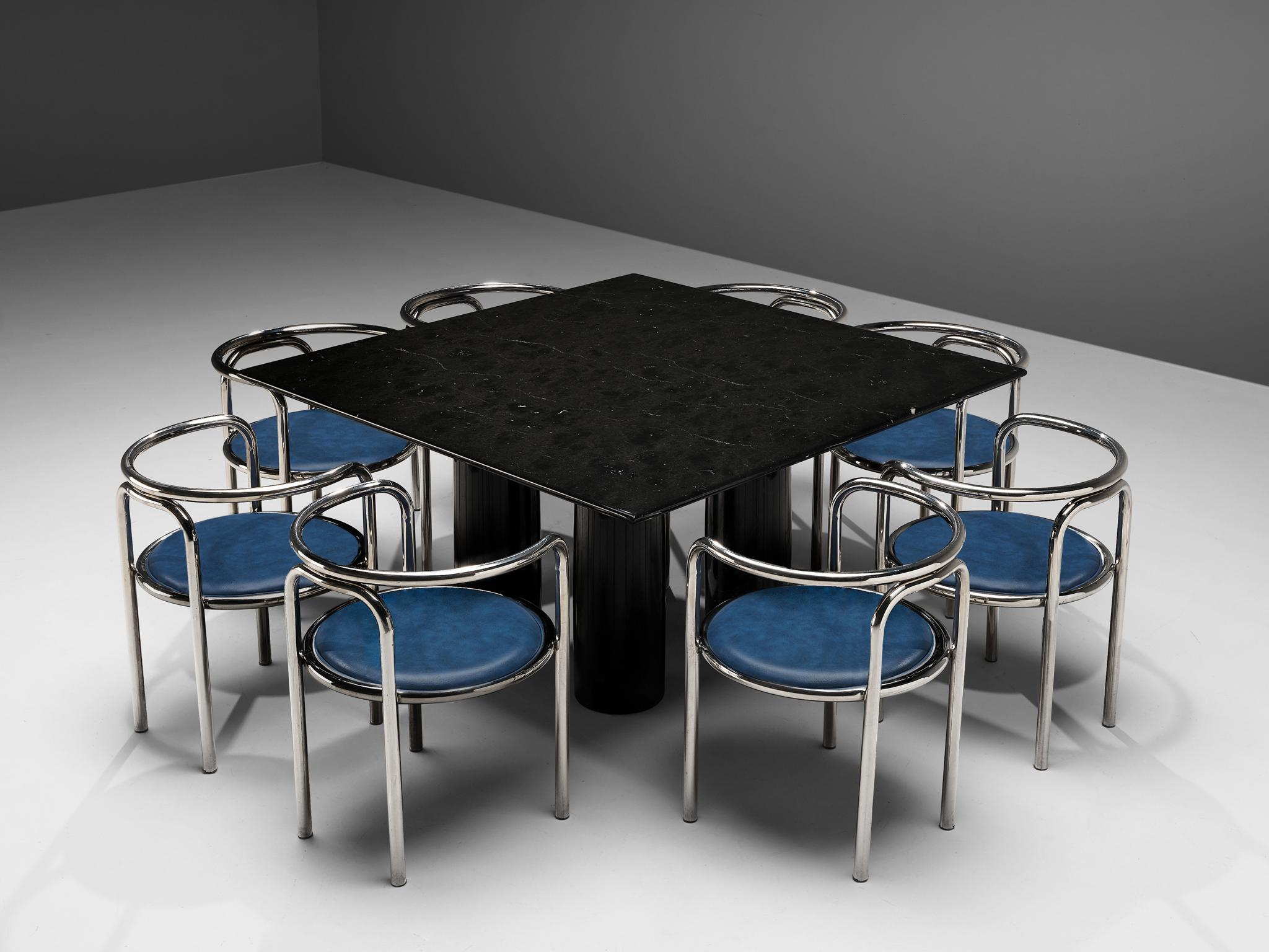 Architectural Mario Bellini 'Il Colonnato' Dining Table in Black Marble 2