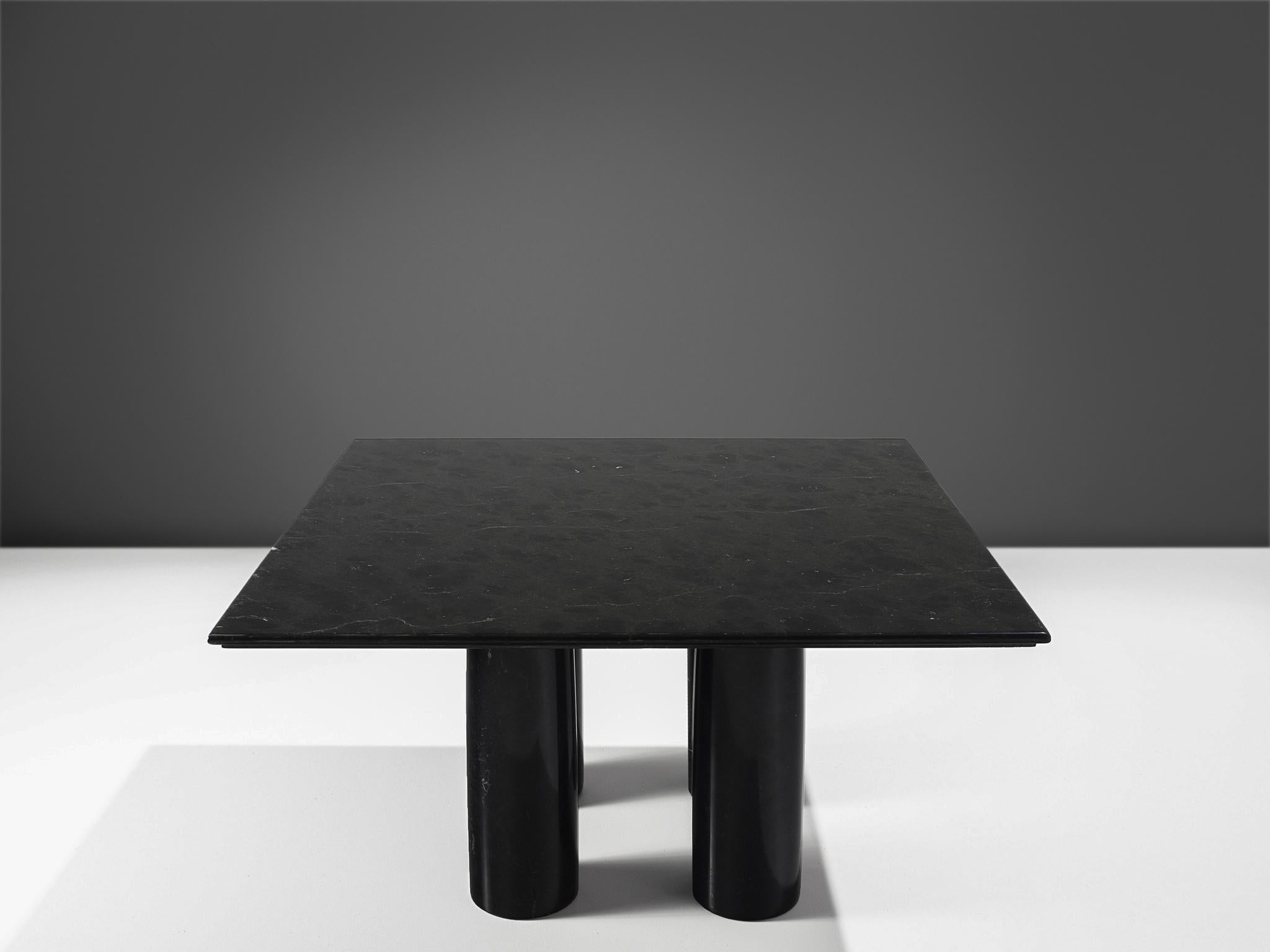Italian Architectural Mario Bellini 'Il Colonnato' Dining Table in Black Marble