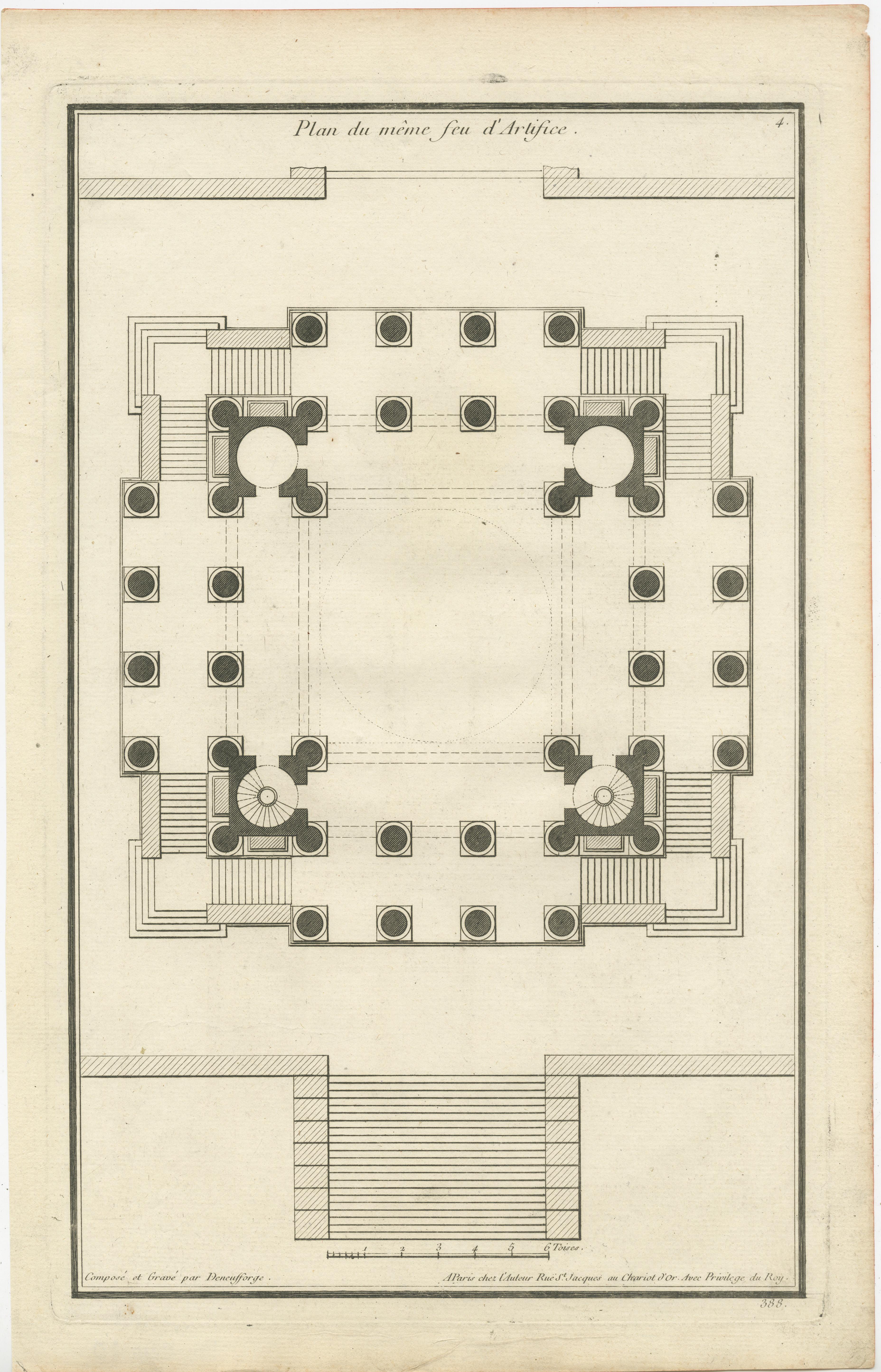 Architektonische Meisterwerke von François de Neufforge: Grandeur im Design/One, 1770 (Graviert) im Angebot