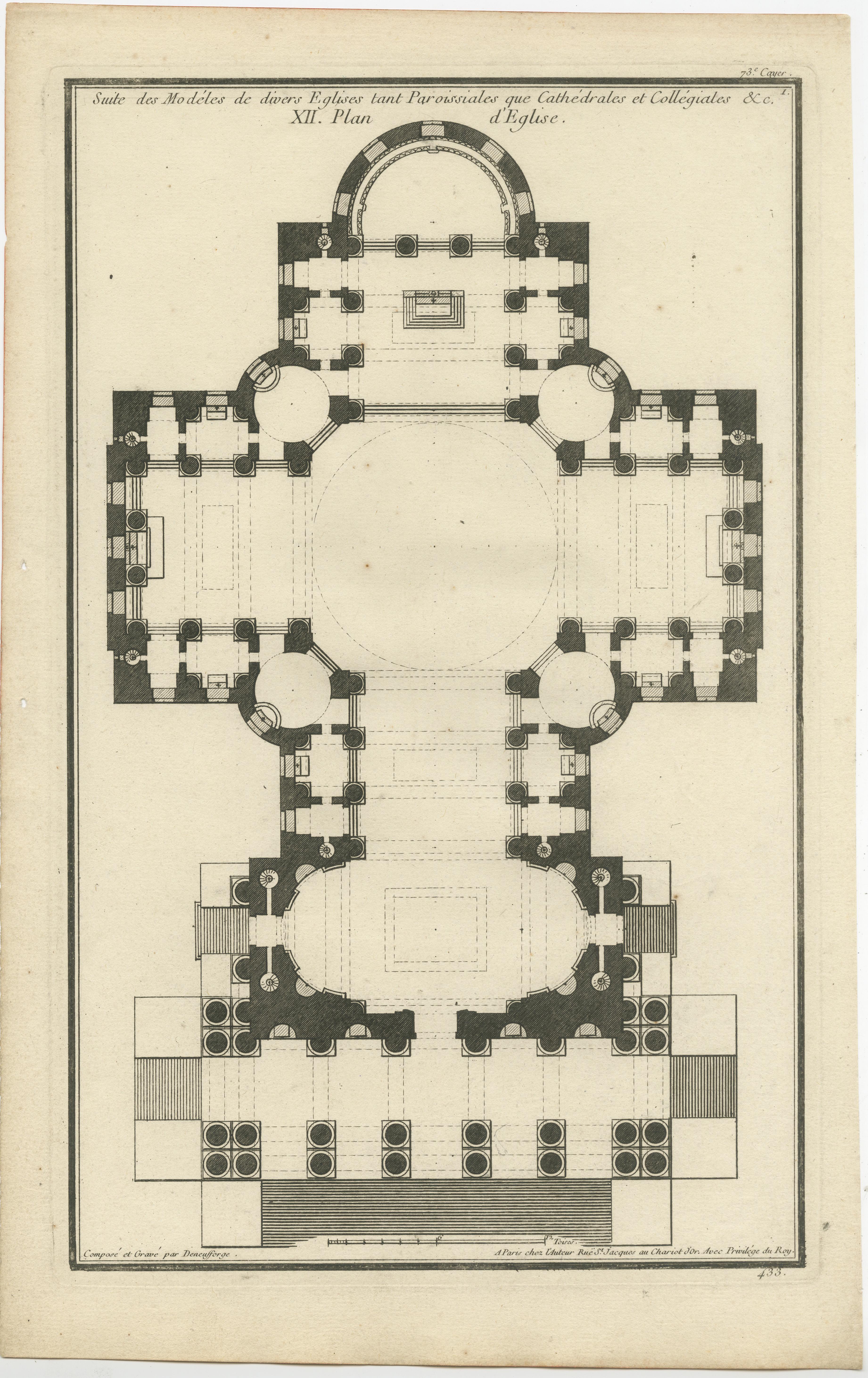 Architektonische Meisterwerke von François de Neufforge: Grandeur im Design/One, 1770 im Zustand „Gut“ im Angebot in Langweer, NL