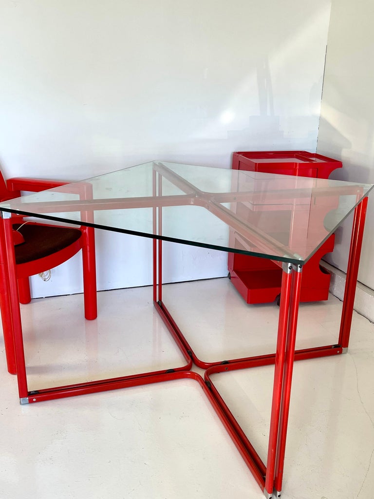 Table In Metal Architectural Metal Dining Table For Sale at 1stDibs