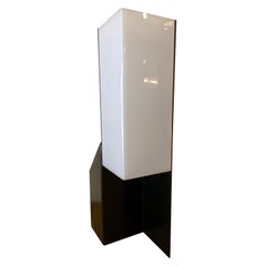 Architectural Metal Table Lamp with Lucite Shade