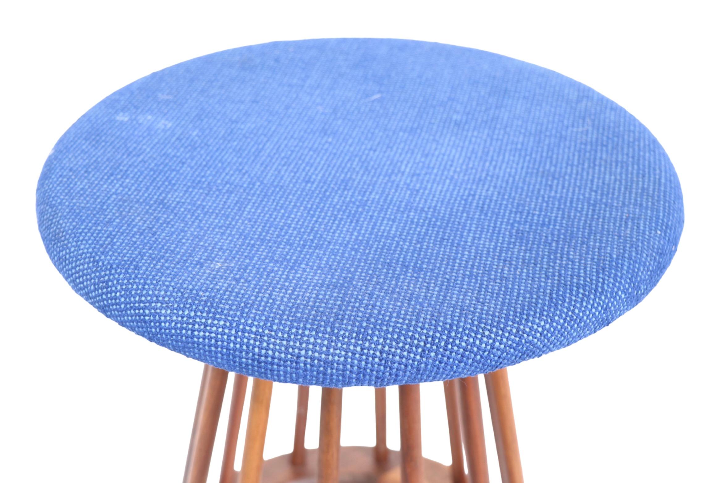 Upholstery Architectural  Mid Century Arthur Umanoff Stool c 1960's For Sale