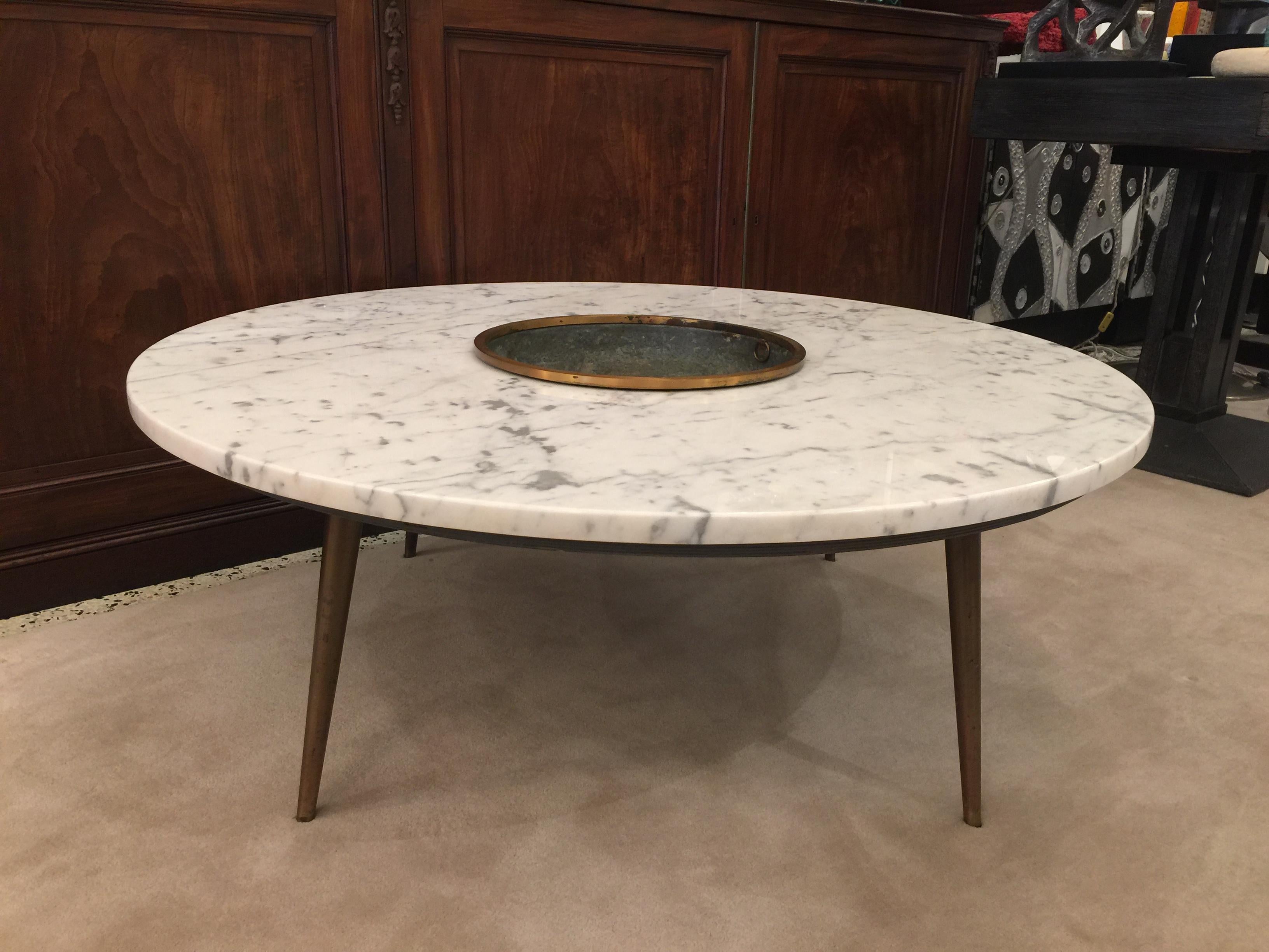 Mid-Century Modern Architectural Midcentury Cocktail Table Central Vessel