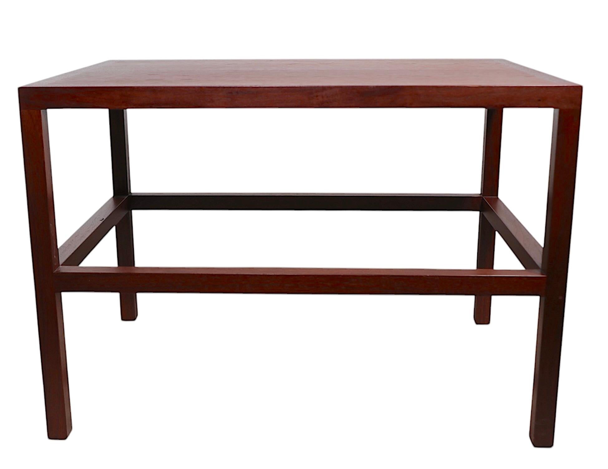 Wood Architectural Mid Century End Table att. to Wormley for Dunbar For Sale