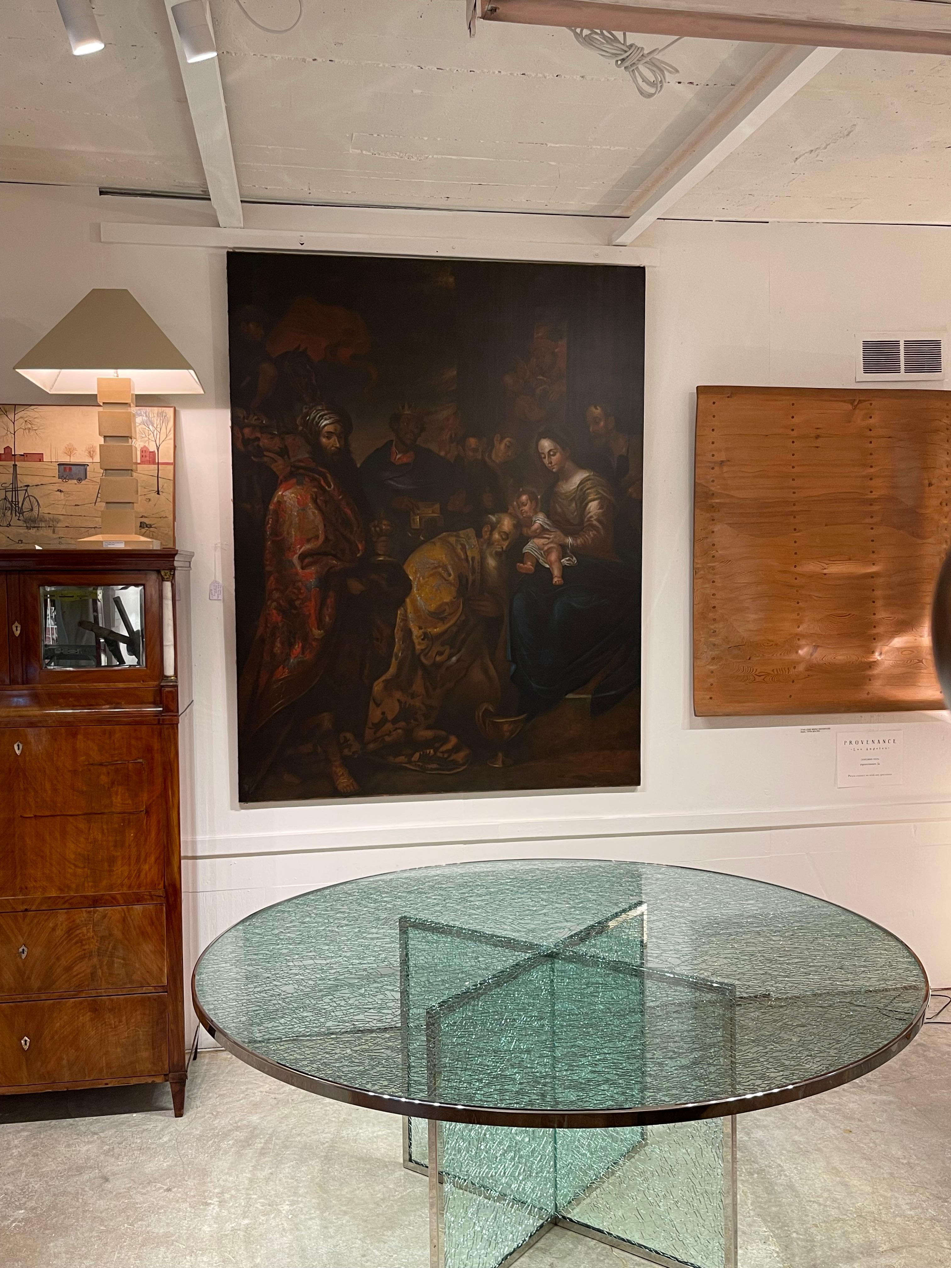 Cette étonnante table de salle à manger Steve chase peut être utilisée pour le coin repas ou comme table de conférence. Ce joyau était destiné au musée d'art de Palm Springs, mais nous avons eu la chance de pouvoir le récupérer et de l'offrir à une