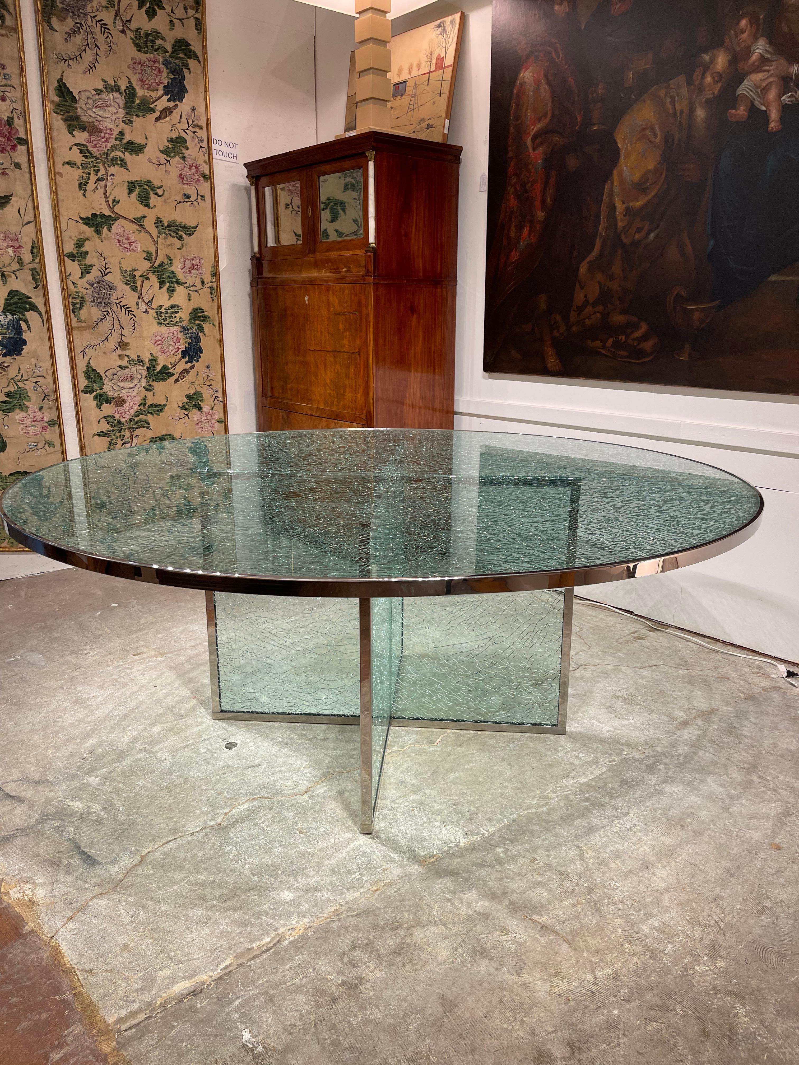 Américain Table de salle à manger architecturale en verre du milieu du siècle par Steve Chase 1970 en vente
