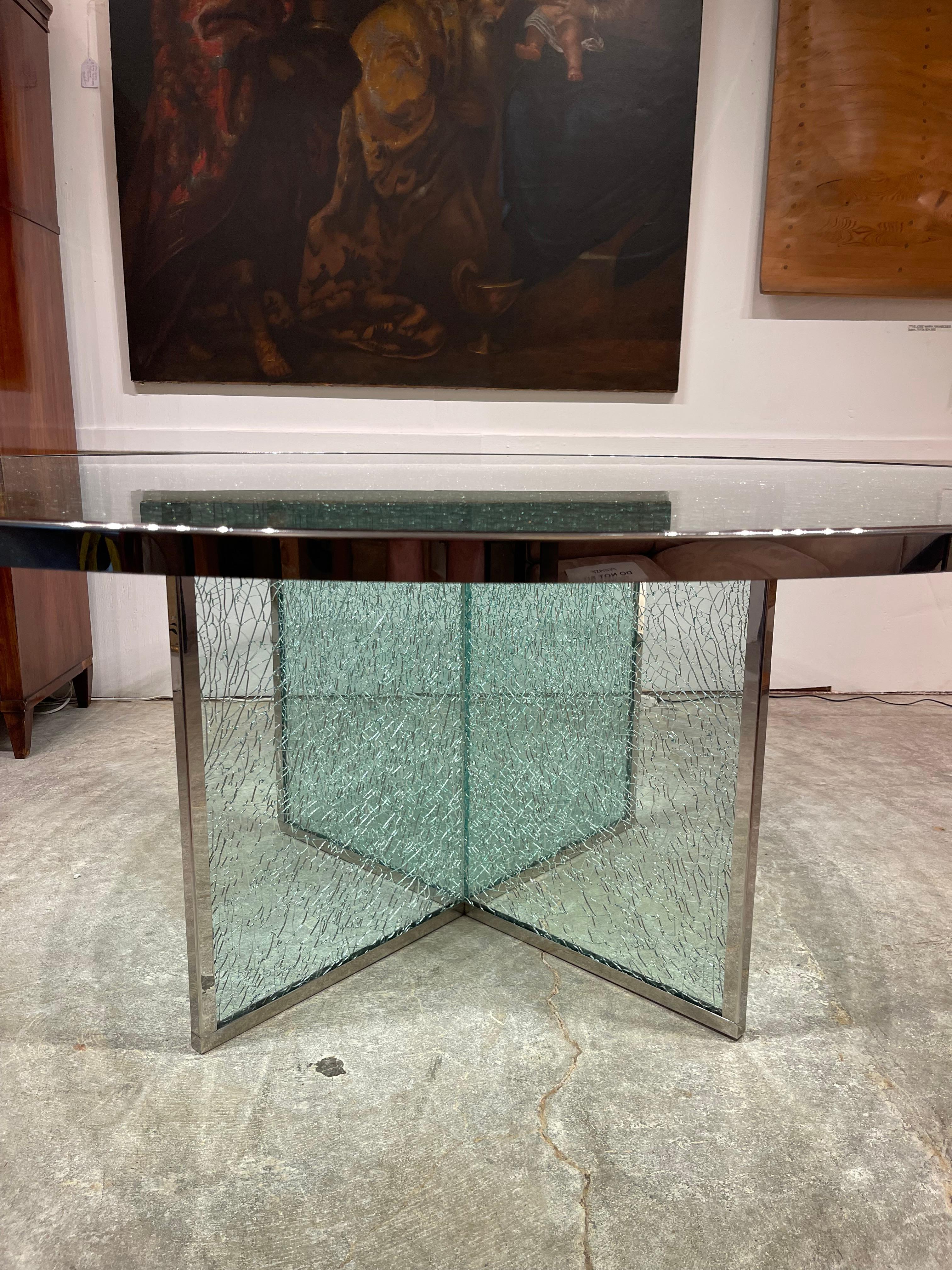 Table de salle à manger architecturale en verre du milieu du siècle par Steve Chase 1970 Bon état - En vente à Pasadena, CA
