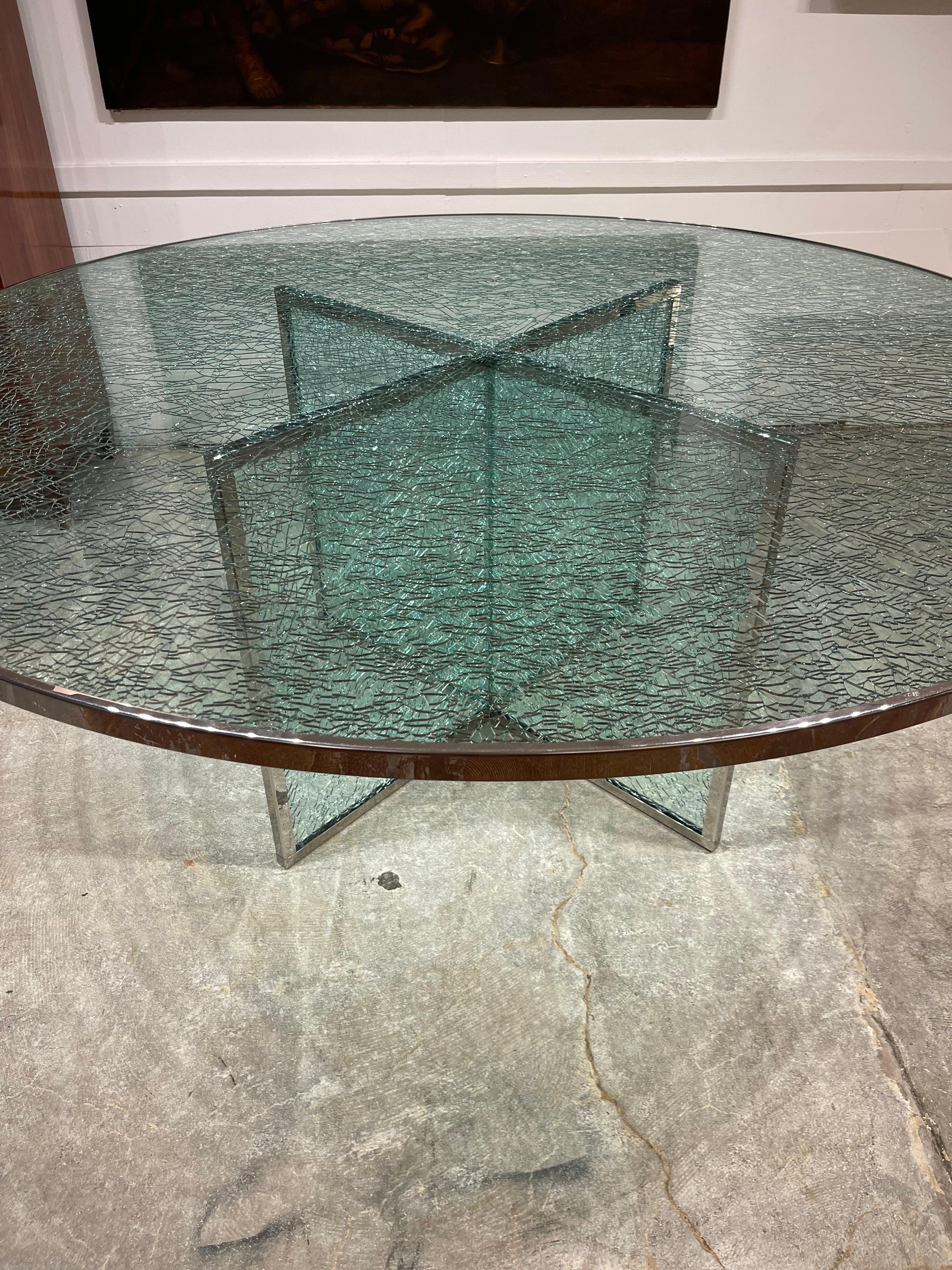 20ième siècle Table de salle à manger architecturale en verre du milieu du siècle par Steve Chase 1970 en vente