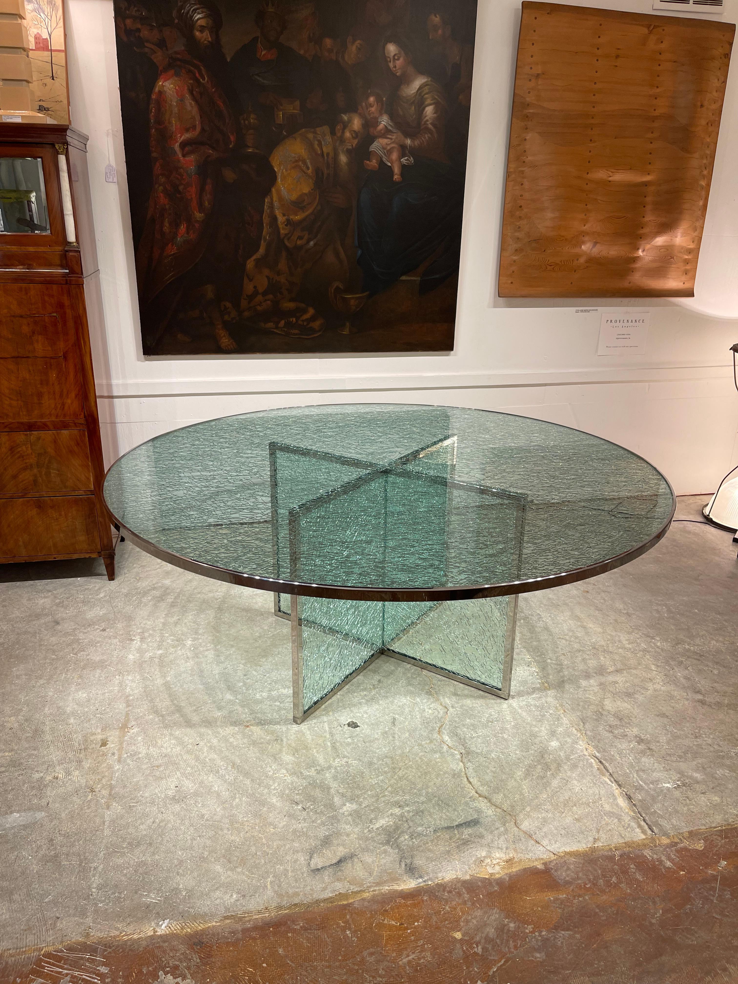 Verre Table de salle à manger architecturale en verre du milieu du siècle par Steve Chase 1970 en vente