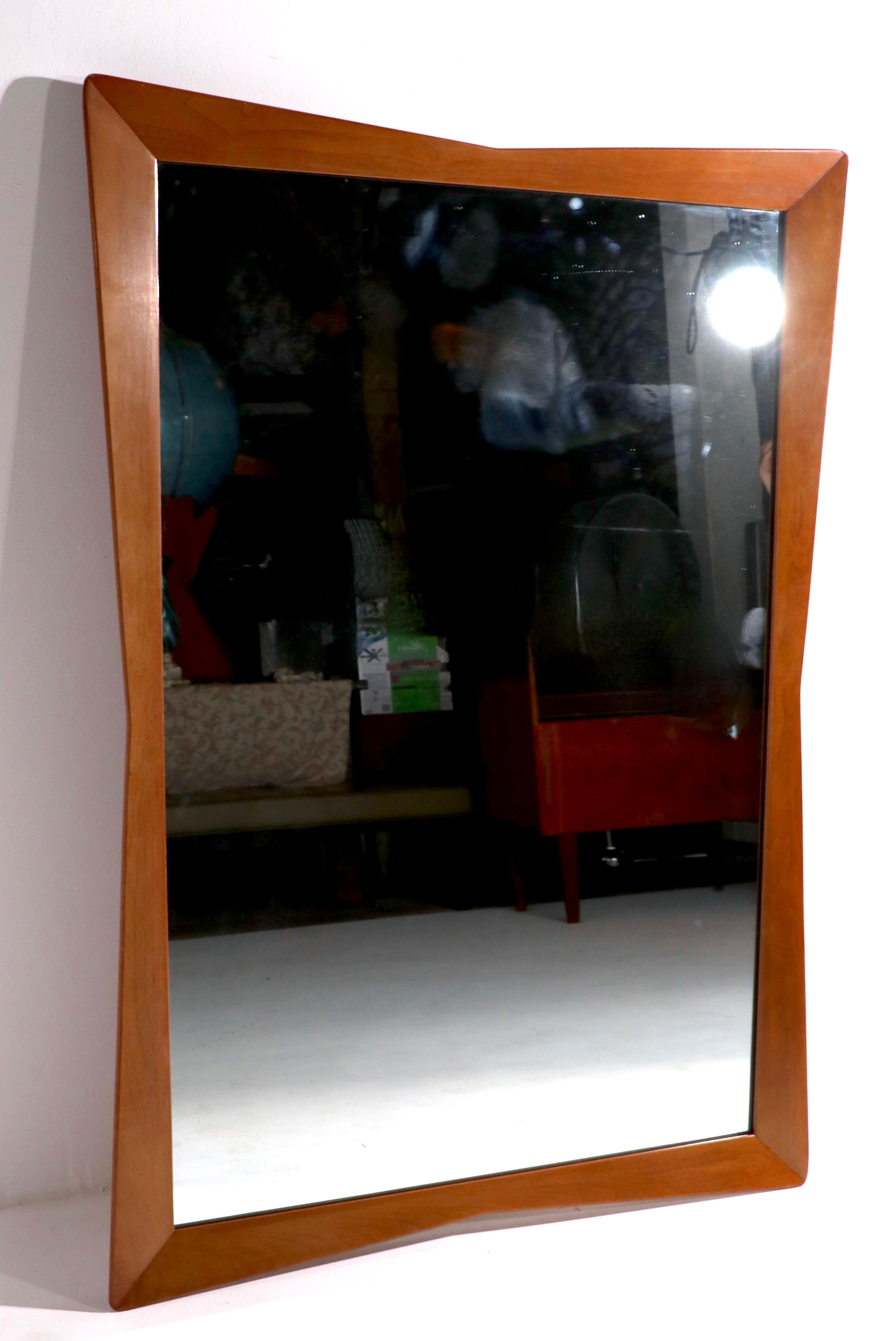 Architectural Mid Century Mirror by Kent Coffey In Good Condition In New York, NY