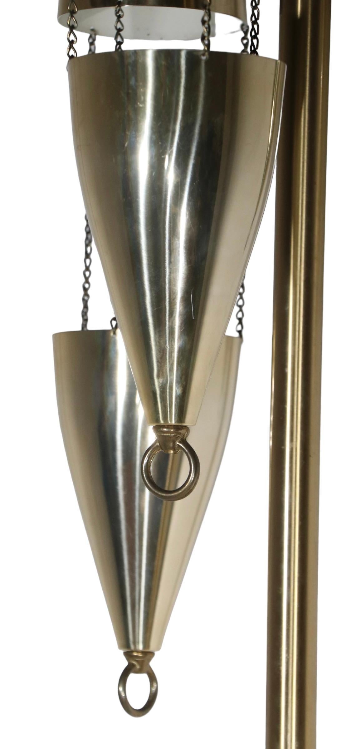 Metal Architectural Mid Century Tension Pole Lamp c 1950- 1960's