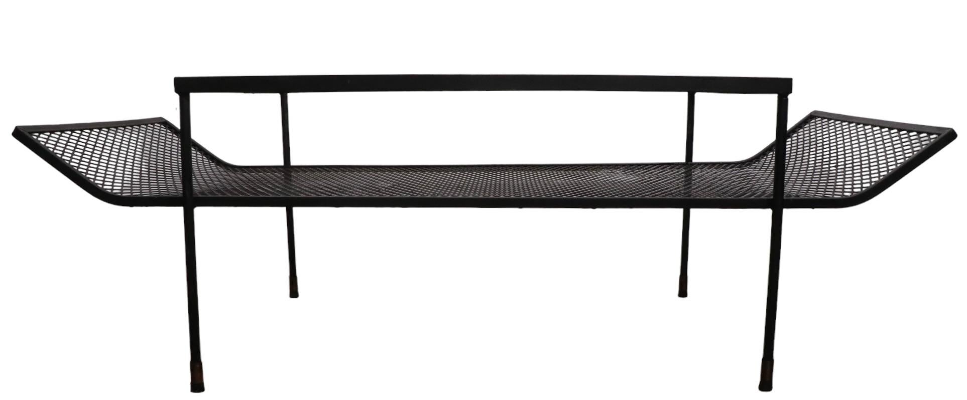  Architectural Mid-Century Wrought Iron and Glass Coffee Table Att. to Woodard  For Sale 4