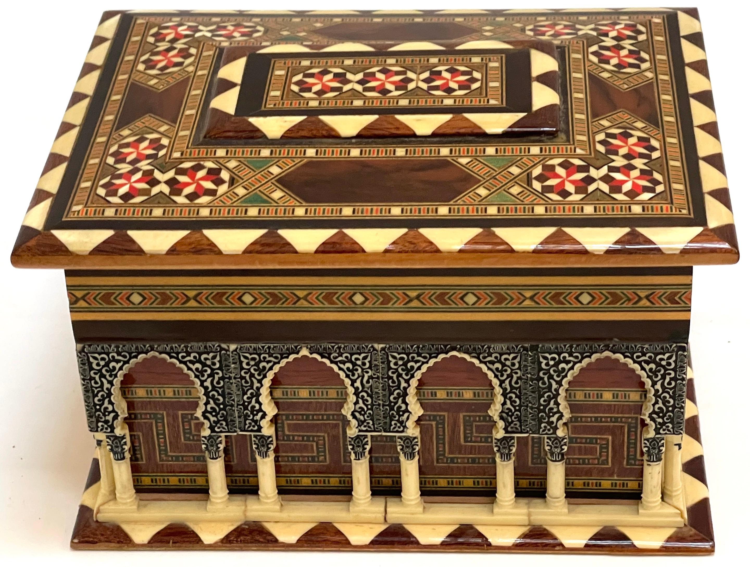 Inlay Architectural Model Box of the Alhambra Palace, with Key For Sale